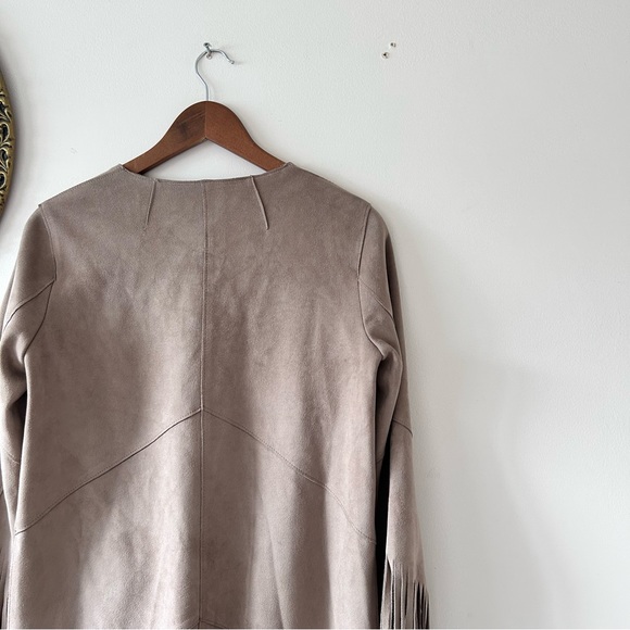 ZARA | Faux Suede Fringe-Sleeved Coat - Picture 5 of 8